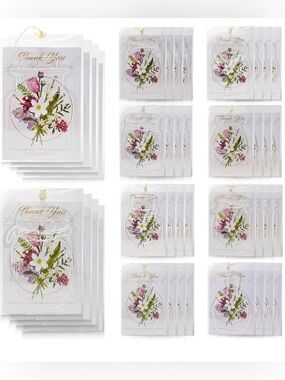 40 Pressed Flower Bookmark Favors & Thank You Cards for Weddings, Engagements